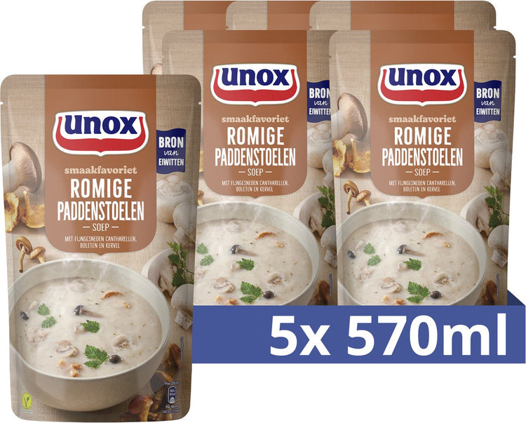 Unox - Suppe im Beutel - cremige Pilze - 5 Beutel x 570 ml