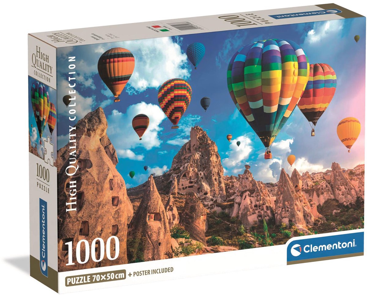 Clementoni – Puzzle – 1000 Teile – Luftballons in Kappadokien – Puzzle für Erwachsene – hochwertige Sammlung