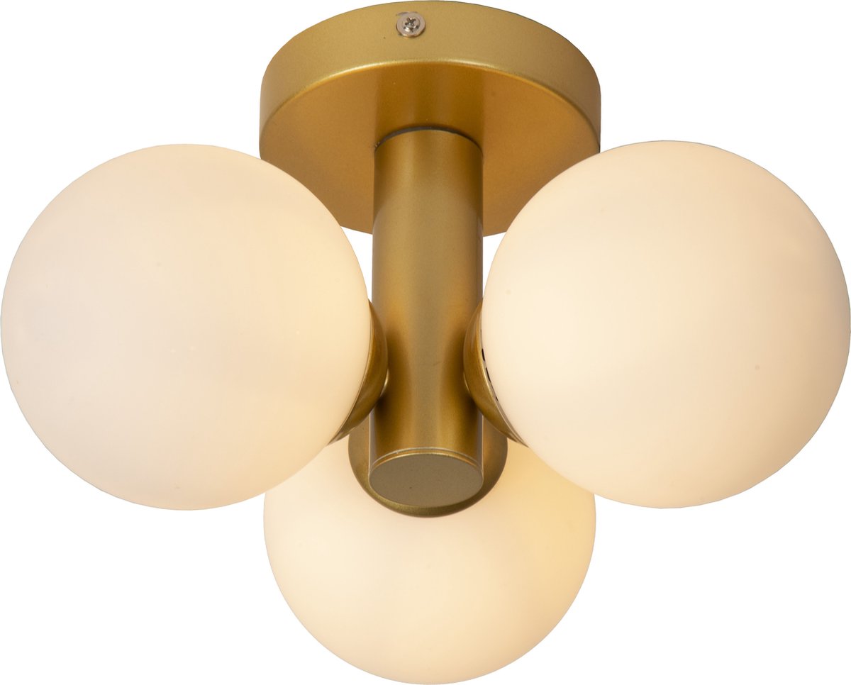 Lucide Trudy - Deckenleuchte (Deckenleuchte) Badezimmer - ø 28 cm - 3xG9 - IP44 - mattgoldenes Messing