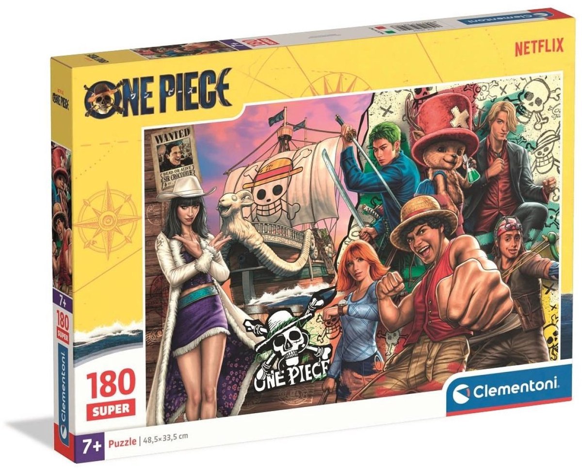 Clementoni One Piece Netflix Puzzle 180 Teile – Anime-Puzzlespiele – Lernspielzeug für Kinder, Mädchen und Jungen ab 7 Jahren