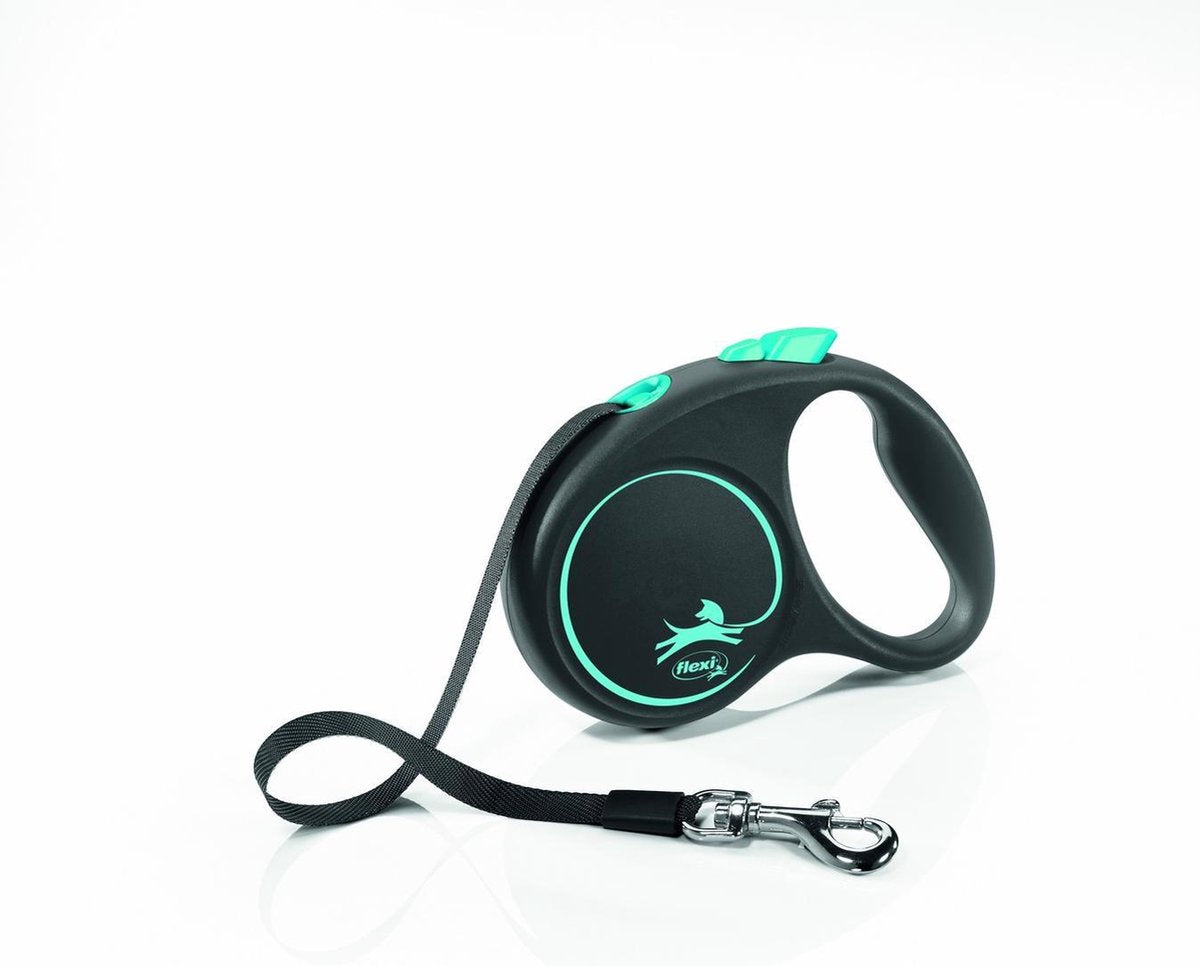 Flexi Rollijn schwarzes Designband Blau