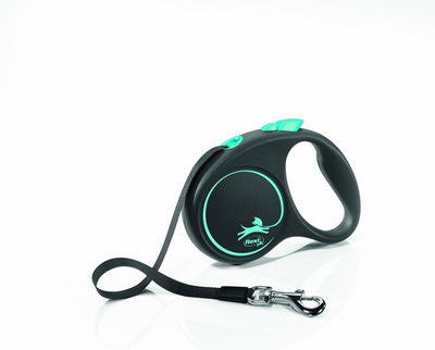 Flexi Rollijn schwarzes Designband Blau