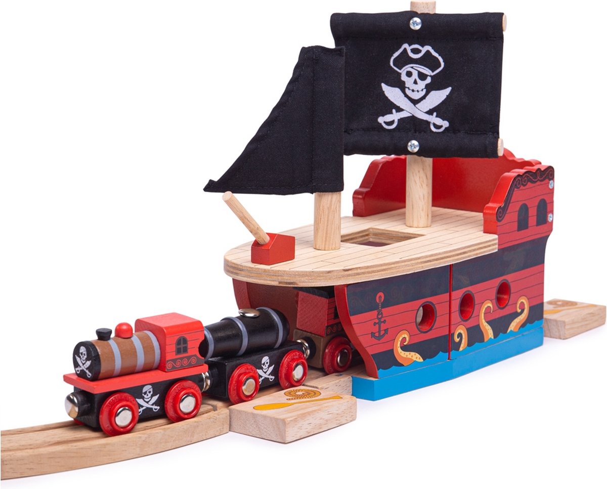 Bigjigs Holzschiene Piratenschiff