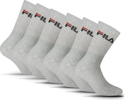 Fila Crew Sportsocken – Größe 35 38 – 6er-Pack – Grau