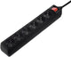 Hama Steckdosenleiste mit Schalter - 6-fach - 5m Kabel - Schwarz