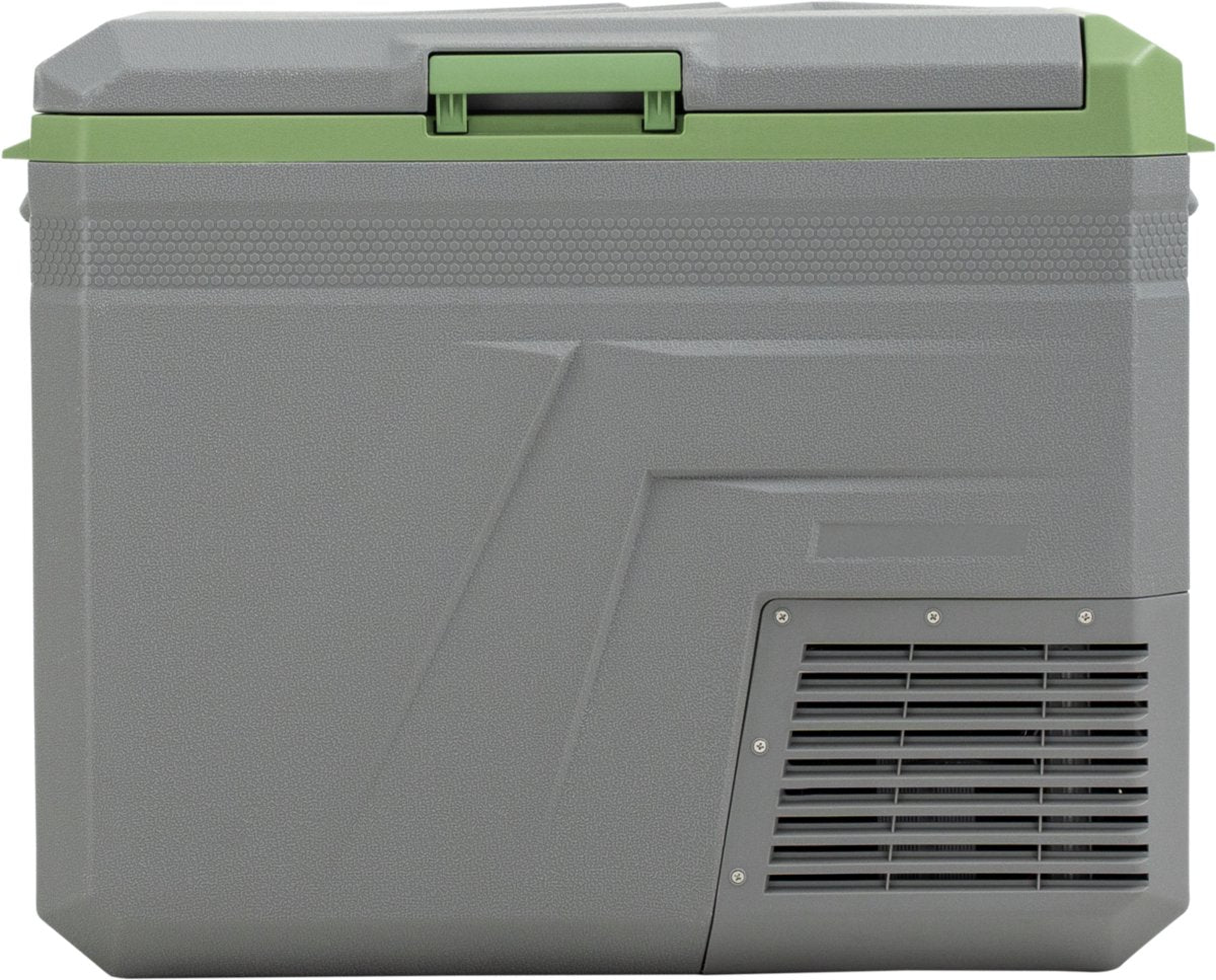 Steamy -e Einzonen-Kühlbox mit elektrischem Kompressor – Einzelzone – 46 Liter – 12 V und 230 V – für Auto und Camping – Grau