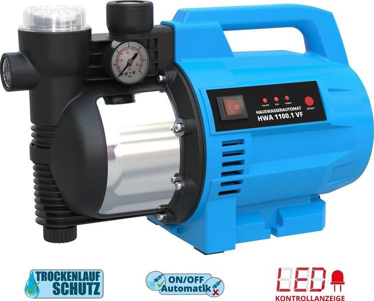 Güde automatische Hauswasserwerk-Gartenpumpe mit Wasserfilter - HWA 1100.1 VF