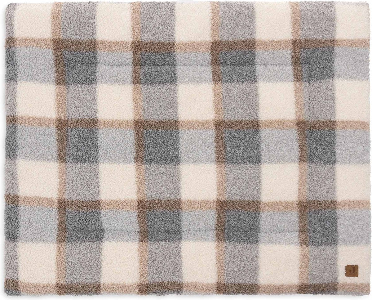 Jollein Laufgittermatte 75 x 95 cm – Babyspielmatte – kariertes Bouclé