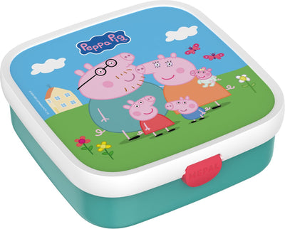 Mepal Bento-Lunchbox groß Campus – 1,25 l – inklusive 2 herausnehmbaren, auslaufsicheren Bento-Behältern Gabel – Peppa Pig