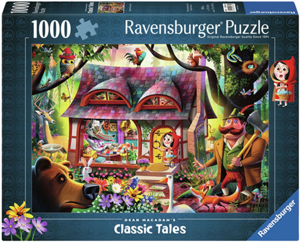 Ravensburger -Saft -Puzzle Little Red Riding Det und De Wolf, 1000st.