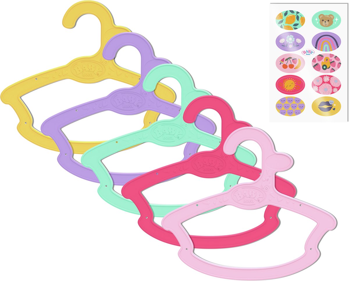Baby born - Kleiderbügel - 5er Pack - verschiedene Farben - 43 cm