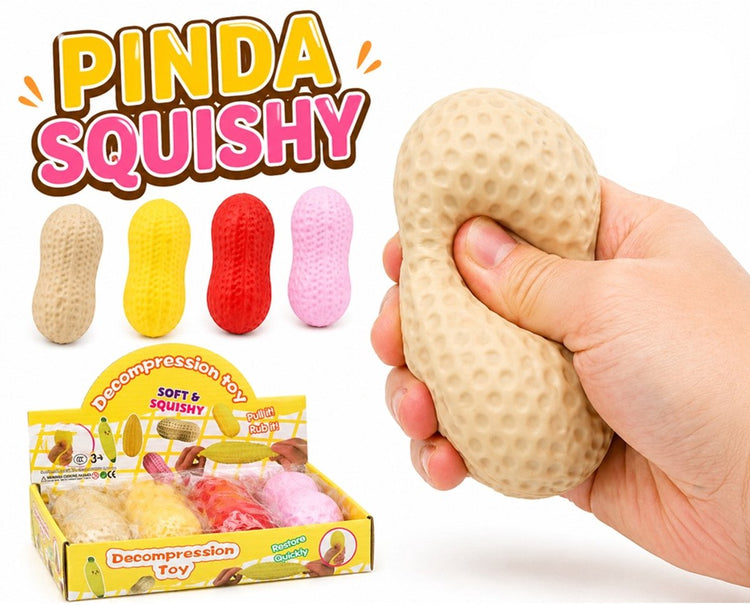 Jakks Erdnuss-Squishy – 1 Exemplar – Quetschball für die Hand – 10 cm groß – Zappelspielzeug
