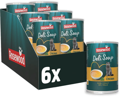 Rosewood Deli Suppenhuhn – Katzensnack in Brühe – mit zarten Hähnchenstücken – natürlich ohne Zusatz von Salz oder Zucker – 135 ml x 6 Stück