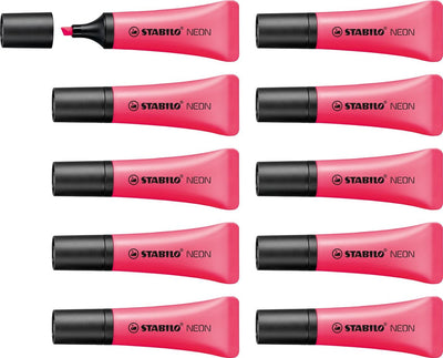 Stabilo Neon - Textmarker - einzigartige Tubenform - Pink - Box mit 10 Stück