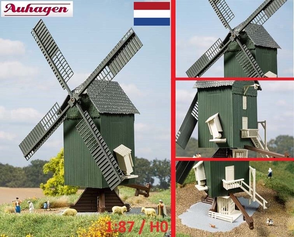 Auhagen Windmühlenbausatz niederländisches Beispiel exkl. Motor für Antrieb, 1:87