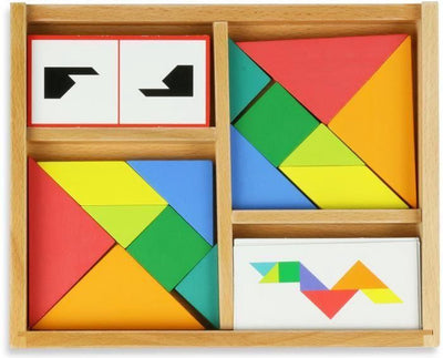 Vilac Tangram – Tangram der Kampf – Denkspiel – Holz – Farbe – Doppelset