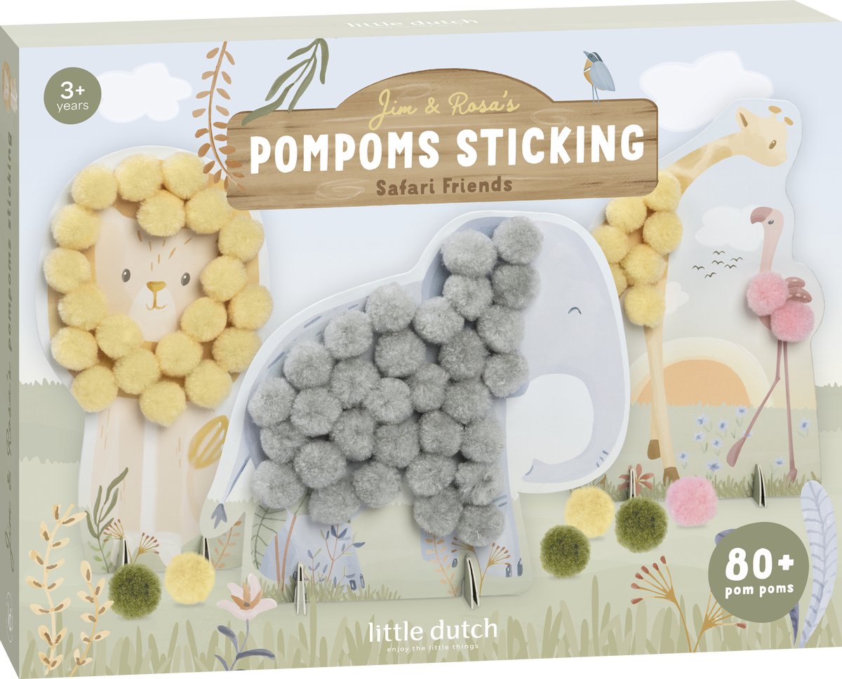 Little Dutch Bastelset mit Pompon-Stickerei – Safari