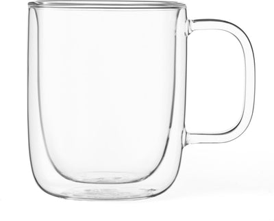 Viva scandinavia klassisches Kaffee-Tee-Glas - doppelwandig - inkl. Griff - 350 ml - transparent