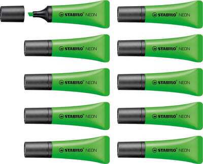 Stabilo Neon – Textmarker – einzigartige Tubenform – grün – Box mit 10 Stück