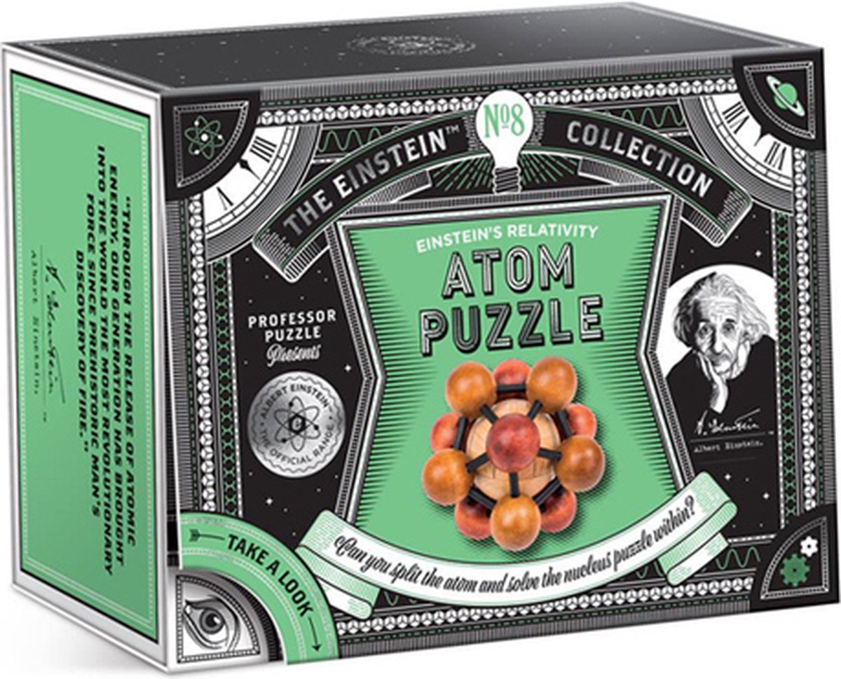 Professor Puzzle Einstein Denkaufgabe Atom Holzpuzzle 3D.