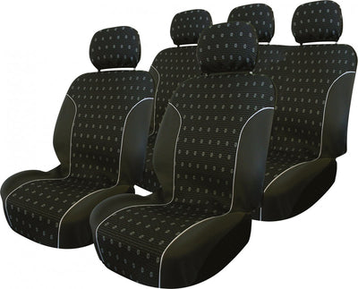 Carpoint Sitzbezug-Set Anthrazit 9-teilig schwarz – Autositzbezug-Set