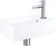 Differnz Force Brunnenset - Keramik - Wasserhahn gerade Chrom - 40 x 22 x 11,5 cm
