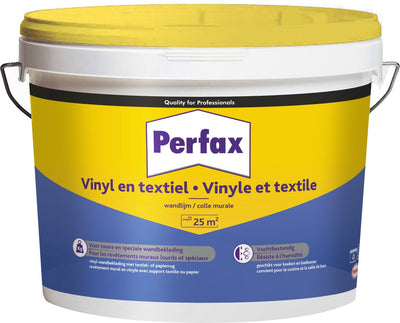 Perfax Vinyl- und Textilwandkleber 5 kg | gebrauchsfertiger hochwertiger Kleber | für verschiedene Materialien | zuverlässige und vielseitige Anwendung | Wandverkleidung | makelloses Finish