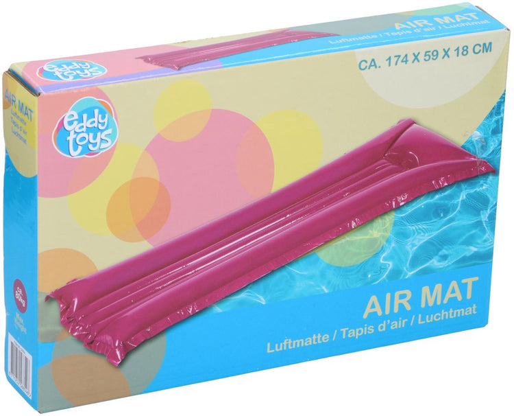 Eddy Toys Luftmatte – 174 x 59 x 18 cm – Wasser-Luftmatratze – aufblasbare Pool-Luftmatte mit Kissen – max. 80 kg – für Schwimmbad – Rosa