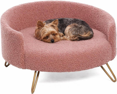 Hundebett Flamingo – Sofa Hund – Sofa Katze – Dizco rund rosa – 51 x 50 x 30,5 cm – Metallbeine