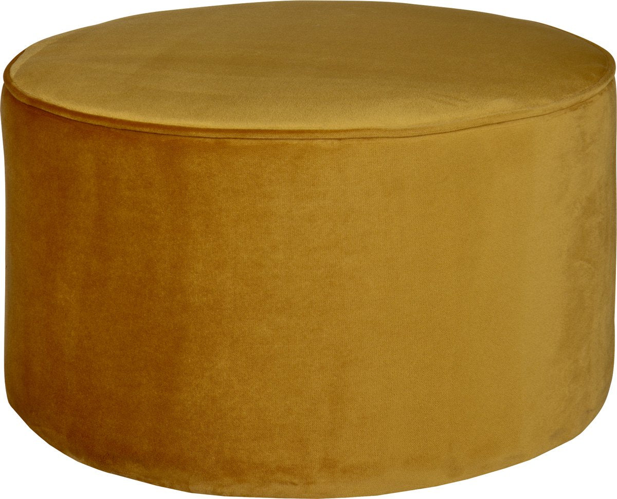Woood Sara Pouf niedrig – Samt – Ocker – 36 x 60 x 60