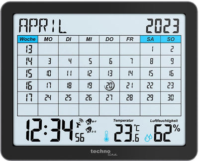 Nexttime digitaler Kalender Technoline WT 2600 172x139x21mm schwarz