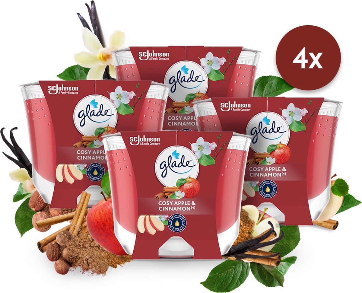 Glade langbrennende Kerze Cozy Apple Cinnamon 100 % Rapswachs
