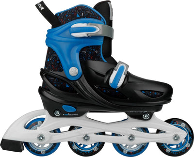 Nijdam Inlineskates - verstellbar - Kinder - Schwarz Blau - Größe 25-28
