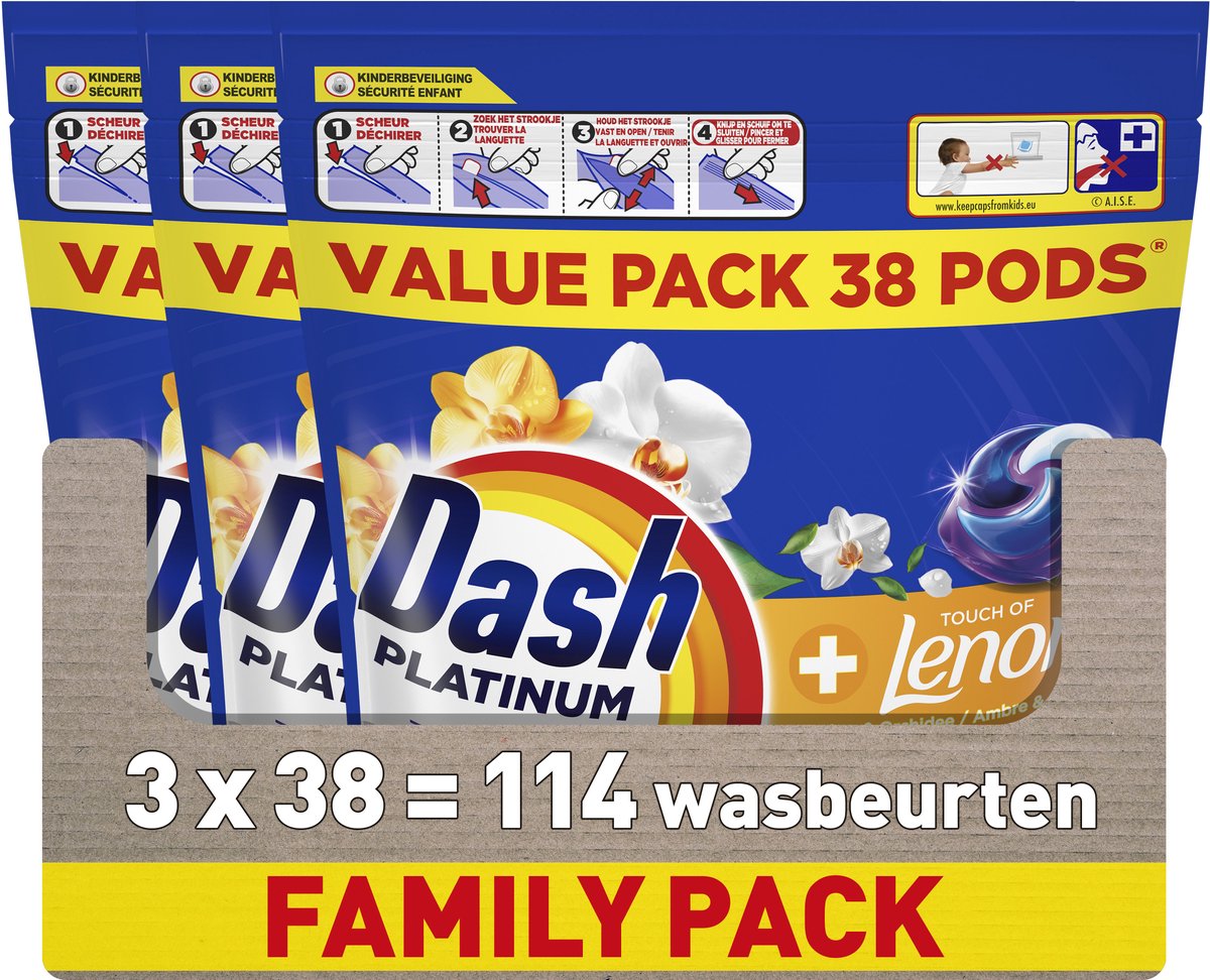 Dash Waschmittelkapseln® - Amber Orchid - 3 x 38 Waschgänge