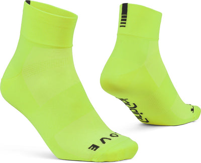 Gripgrab – leichte SL Short Performance Sommer-Radsocken 1 Paar Coolmax-Radsocken mit niedrigem Schnitt – gelbe Hi-Vis – Unisex – Größe S (38–41)