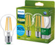 Philips LED-Lampe transparent – 60 W – E27 – warmweißes Licht – 2er-Pack – Energiekosten sparen