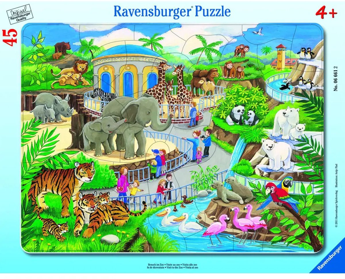 Ravensburger Puzzle Kinderpuzzle Zoobesuch 45 Teile Pappe.