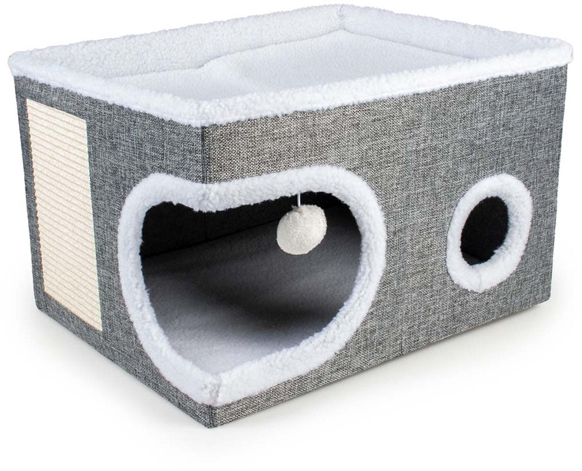 Duvo plus Entspannung! Kratzhaus Greg für Katzen 53x42x33cm grau