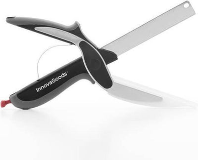 Innovagoods Messer-Schere mit integriertem Mini-Schneidebrett