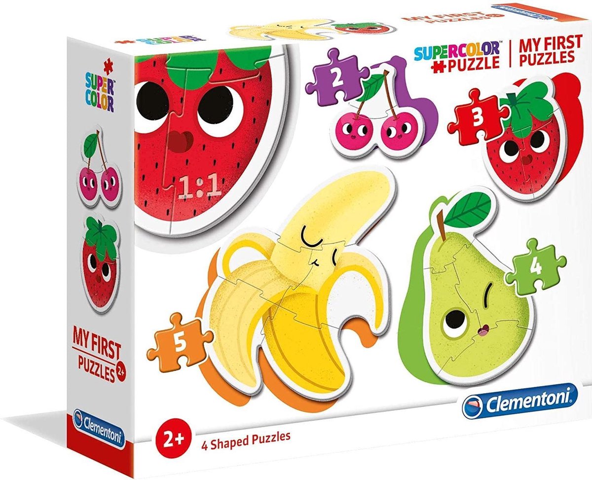 Clementoni - Puzzle - Meine ersten Puzzles - 2,3,4 und 5 Teile - Obstthema - für Kinder - ab 2 Jahren