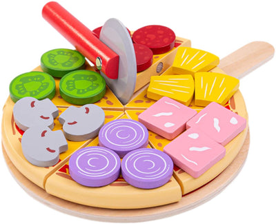 Bigjigs Holzpizza mit Belagerung