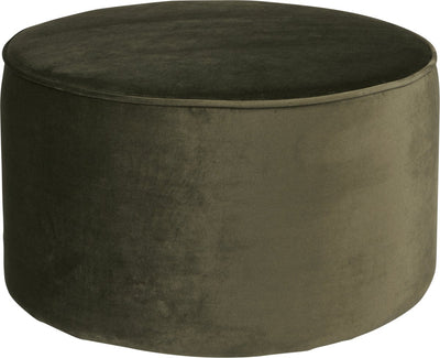 Woood Sara Pouf niedrig – Samt – warmes Grün – 36 x 60 x 60