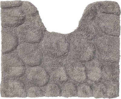 Sealskin-Toilettenvorleger mit Kieselsteinen, 50 x 60 cm, Baumwolle, Grau