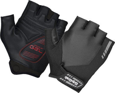 Gripgrab - Progel gepolsterte Kurzfinger-Sommer-Fahrradhandschuhe Fahrradhandschuhe mit Polsterung - Schwarz - Unisex - Größe L