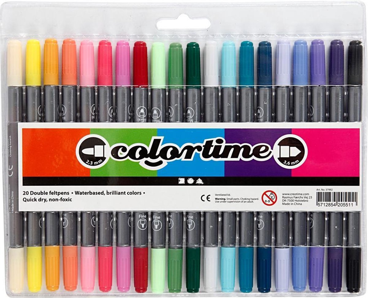 Doppelseitige Marker - Extrafarben, 20 Stück.
