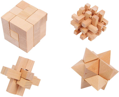 Kleiner Fußhölzernu -Rätsel, 4 -Set von 4