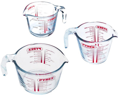 Pyrex-Maatbeker, Set mit 3 Stück - | klassisches Vorbereitungsgeschirr