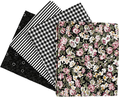 Patchwork Fabric Black 45x55cm, 4st.