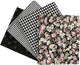 Patchwork Fabric Black 45x55cm, 4st.