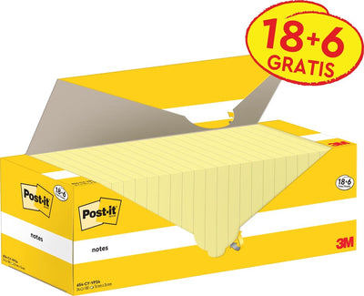 Post-it-Notizblock, 3 m, 654-cy, 76 x 76 mm, gelb, Vorteilspackung